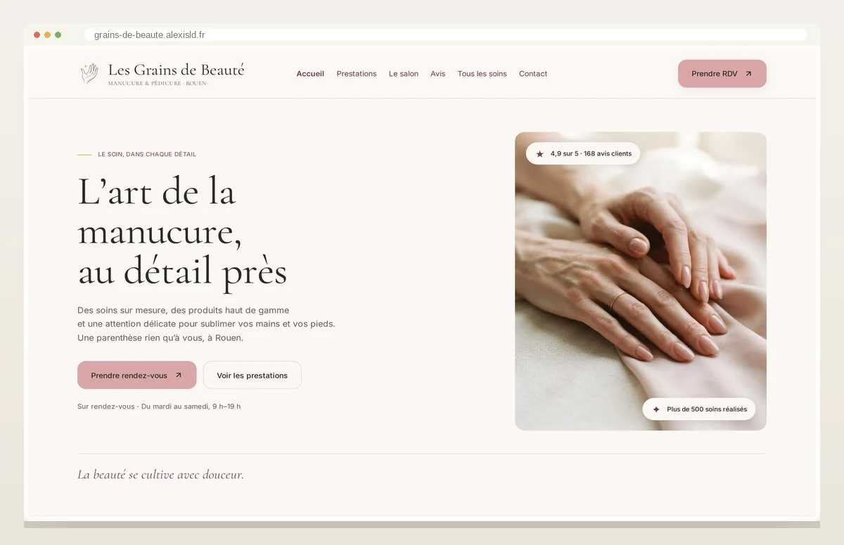 Les Grains de Beauté — L’accueil : la promesse, l’ambiance, le rendez-vous.
